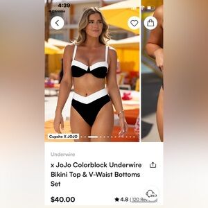 CUPSHE Jojo Coloblock Underwire Women's Bikini Top and B-Waist Bottom Set